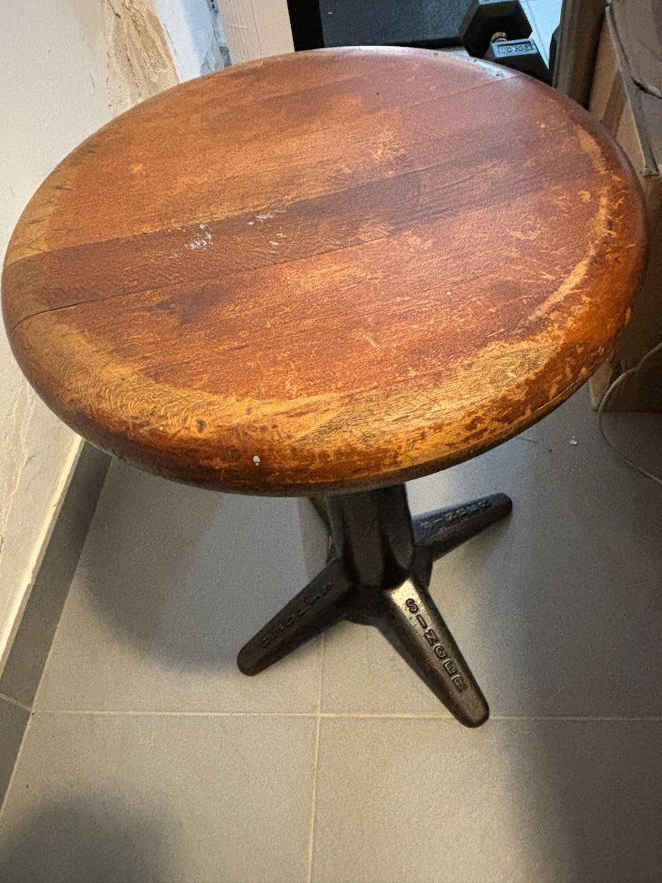Old wooden stool from Singer